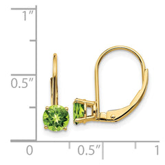 14k 5mm Peridot Leverback Earrings