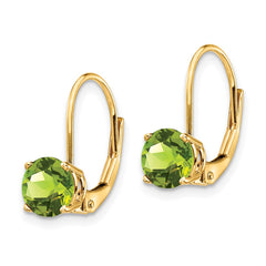 14k 6mm Peridot Leverback Earrings - 2