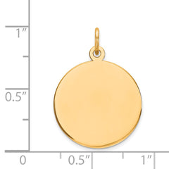 14k Plain .009 Gauge Circular Engravable Disc Charm - 7