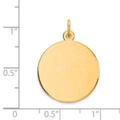 14k Plain .013 Gauge Circular Engravable Disc Charm - 10