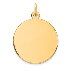 14k Plain .013 Gauge Circular Engravable Disc Charm - 10