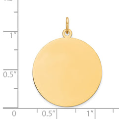 14k Plain .011 Gauge Circular Engravable Disc Charm - 9