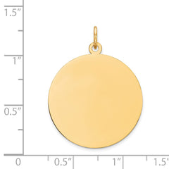 14k Plain .011 Gauge Circular Engravable Disc Charm - 8
