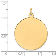 14k Plain .013 Gauge Circular Engravable Disc Charm - 2