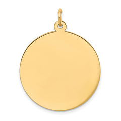 14k Plain .013 Gauge Circular Engravable Disc Charm - 2