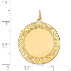 14k Etched Design .018 Gauge Circular Engravable Disc Charm - 3