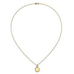 14k Plain .018 Gauge Engravable Round Disc Charm on 18 inch Chain