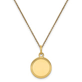14k Plain .018 Gauge Engravable Round Disc Charm on 18 inch Chain
