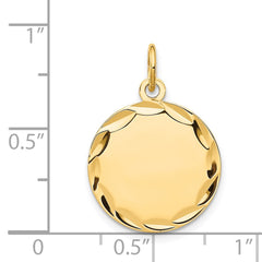 14k Etched .013 Gauge Engravable Round Disc Charm