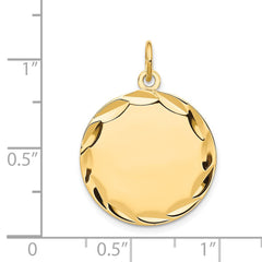 14k Etched .013 Gauge Engravable Round Disc Charm - 2