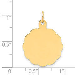 14k .013 Gauge Engravable Scalloped Disc Charm - 2
