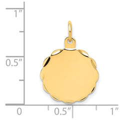 14k .018 Gauge Engravable Scalloped Disc Charm - 3