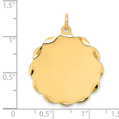 14k .027 Gauge Engravable Scalloped Disc Charm - 2