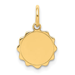 14k .009 Gauge Engravable Scalloped Disc Charm - 3