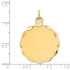 14k .013 Gauge Engravable Scalloped Disc Charm - 3