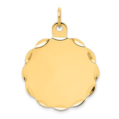 14k .018 Gauge Engravable Scalloped Disc Charm - 4
