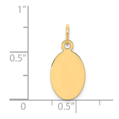 14k Plain .018 Gauge Engravable Oval Disc Charm - 4