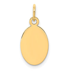 14k Plain .018 Gauge Engravable Oval Disc Charm - 4