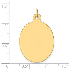 14k Plain .013 Gauge Engravable Oval Disc Charm