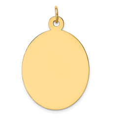 14k Plain .013 Gauge Engravable Oval Disc Charm