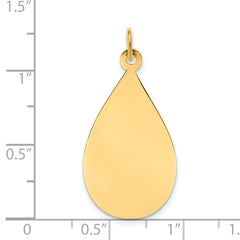 14k Plain .013 Gauge Engravable Raindrop Disc Charm - 2