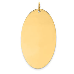 14k Plain .013 Gauge Engravable Elliptical Disc Charm - 3