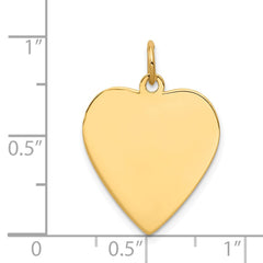 14k Plain .035 Gauge Engravable Heart Disc Charm - 6
