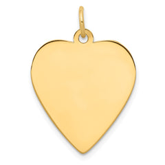 14k Plain .013 Gauge Engravable Heart Disc Charm - 11