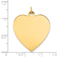 14k Plain .018 Gauge Engravable Heart Disc Charm - 10