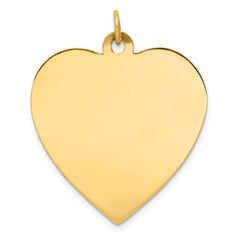 14k Plain .018 Gauge Engravable Heart Disc Charm - 10