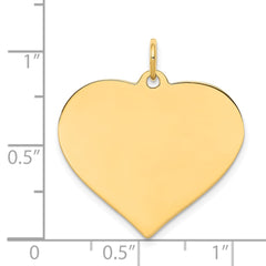 14k Plain .018 Gauge Engravable Heart Disc Charm - 11