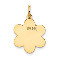 14k Plain .018 Gauge Engravable Flower Disc Charm - 2