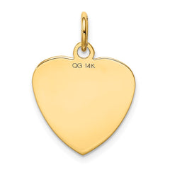 14k Etched .027 Gauge Engravable Heart Disc Charm - 2