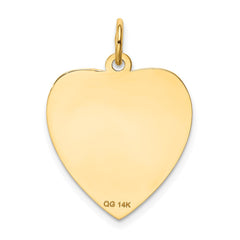 14k Etched .018 Gauge Engravable Heart Disc Charm - 6