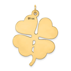 14k Plain .018 Gauge Engravable Clover Disc Charm - 3