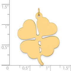 14k Plain .018 Gauge Engravable Clover Disc Charm - 3