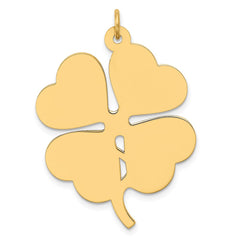 14k Plain .018 Gauge Engravable Clover Disc Charm - 3