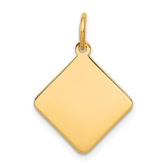 14kw Plain .018 Gauge Diamond-Shaped Engravable Disc Charm