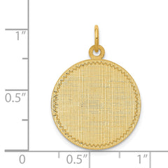 14k Patterned .013 Gauge Circular Engravable Disc Charm - 2
