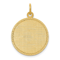 14k Patterned .013 Gauge Circular Engravable Disc Charm - 2