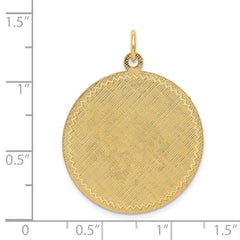 14k Patterned .018 Gauge Circular Engravable Disc w/Satin Back