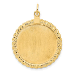 14k Plain .013 Gauge Circular Engravable Disc with Rope Charm - 3
