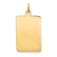 14k Plain .013 Gauge Rectangular Engravable Disc Charm - 4