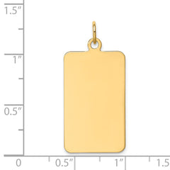 14k Plain .035 Gauge Rectangular Engravable Disc Charm - 3