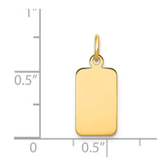 14k Plain .013 Gauge Engravable Rectangular Disc Charm - 6