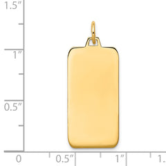 14k Plain .011 Gauge Engravable Rectangular Disc Charm - 6