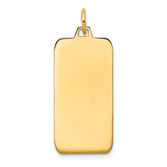 14k Plain .013 Gauge Engravable Rectangular Disc Charm - 7