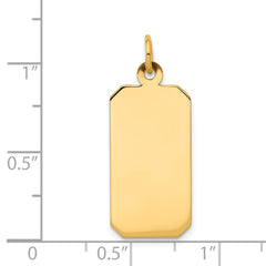 14k Plain .027 Gauge Engravable Rectangular Disc Charm - 5