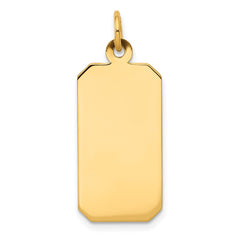 14k Plain .018 Gauge Engravable Rectangular Disc Charm - 2