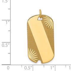 14k Patterned .013 Gauge Engravable Dog Tag Disc Charm - 3